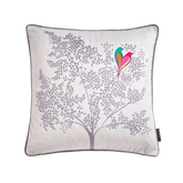 Love Birds Grey Velvet Cushion 50 x 50cm